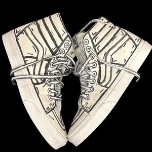 High Top White Cartoon SK8 High Vans